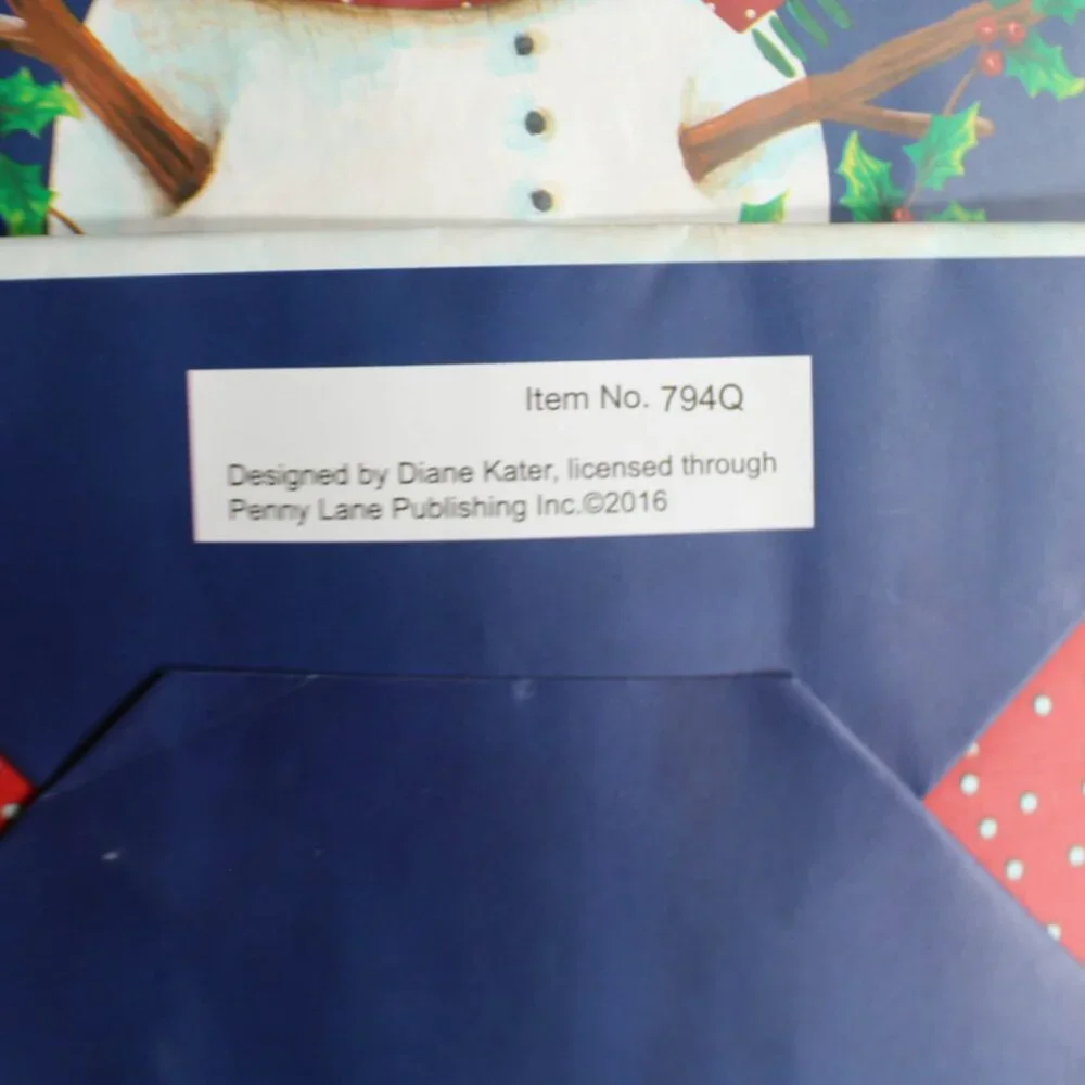 Set of 2 Used Christmas Gift Bags Santa Snowman Reusable Crafting Scrapbooking